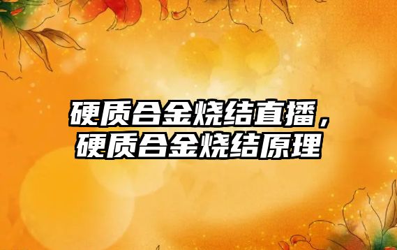 硬質合金燒結直播，硬質合金燒結原理