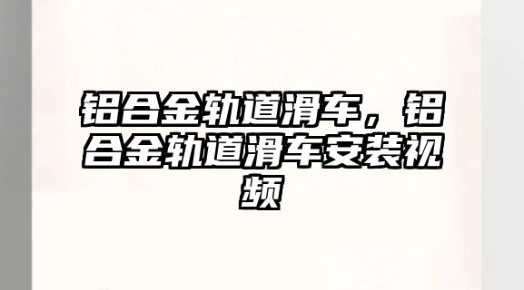 鋁合金軌道滑車，鋁合金軌道滑車安裝視頻