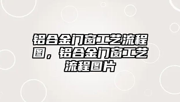 鋁合金門窗工藝流程圖，鋁合金門窗工藝流程圖片