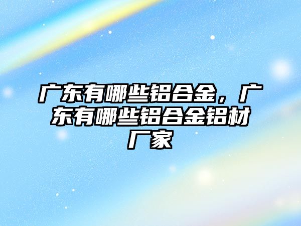 廣東有哪些鋁合金，廣東有哪些鋁合金鋁材廠家