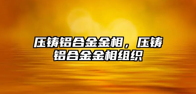 壓鑄鋁合金金相，壓鑄鋁合金金相組織