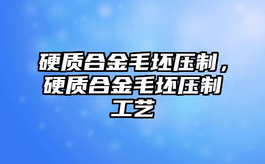 硬質(zhì)合金毛坯壓制，硬質(zhì)合金毛坯壓制工藝