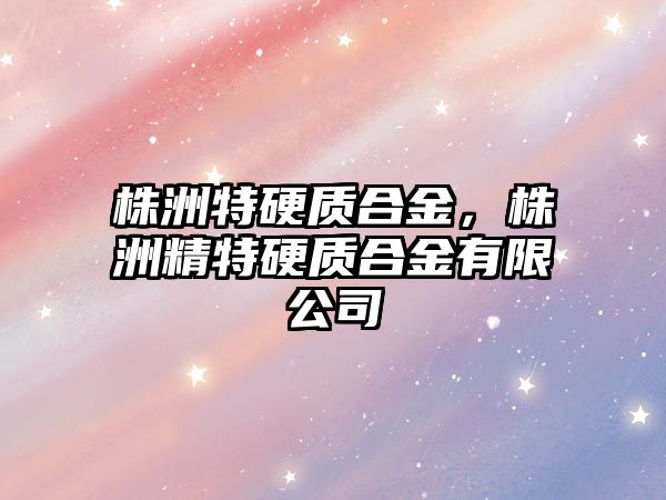 株洲特硬質(zhì)合金，株洲精特硬質(zhì)合金有限公司