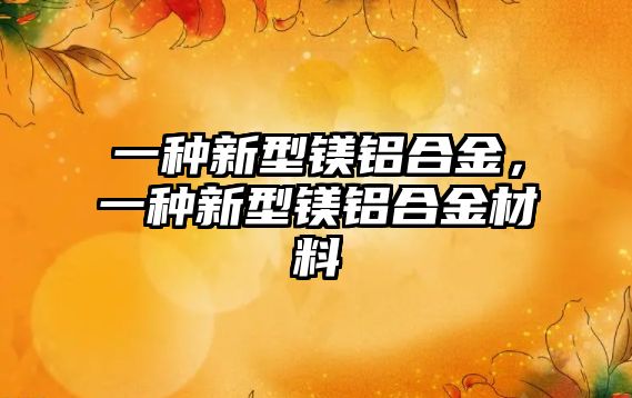 一種新型鎂鋁合金，一種新型鎂鋁合金材料