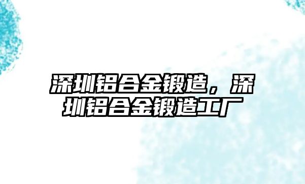 深圳鋁合金鍛造，深圳鋁合金鍛造工廠