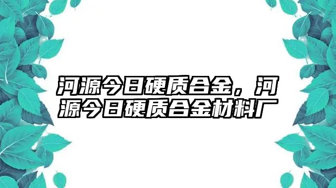 河源今日硬質(zhì)合金，河源今日硬質(zhì)合金材料廠