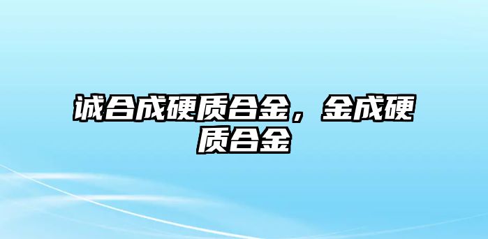 誠(chéng)合成硬質(zhì)合金，金成硬質(zhì)合金