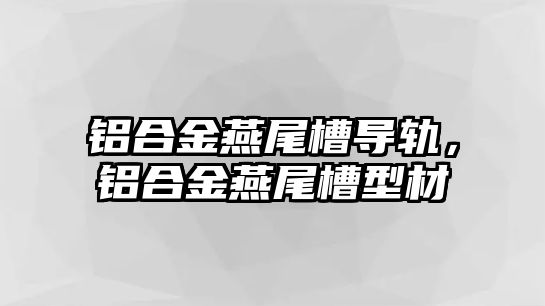 鋁合金燕尾槽導軌，鋁合金燕尾槽型材