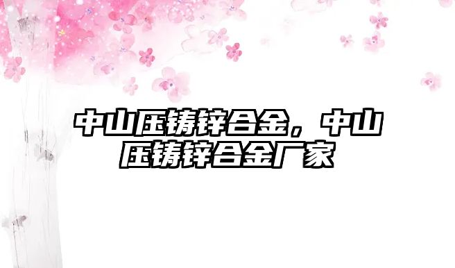 中山壓鑄鋅合金，中山壓鑄鋅合金廠家