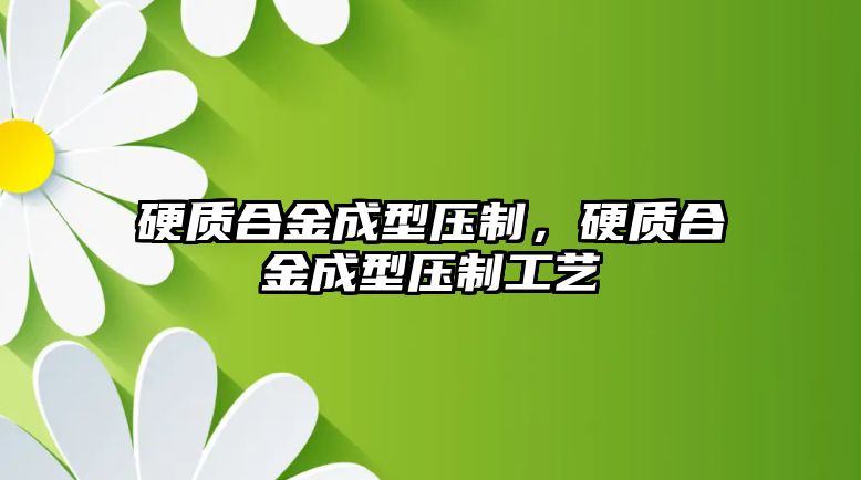 硬質(zhì)合金成型壓制，硬質(zhì)合金成型壓制工藝