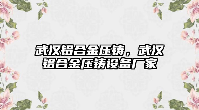 武漢鋁合金壓鑄，武漢鋁合金壓鑄設(shè)備廠家