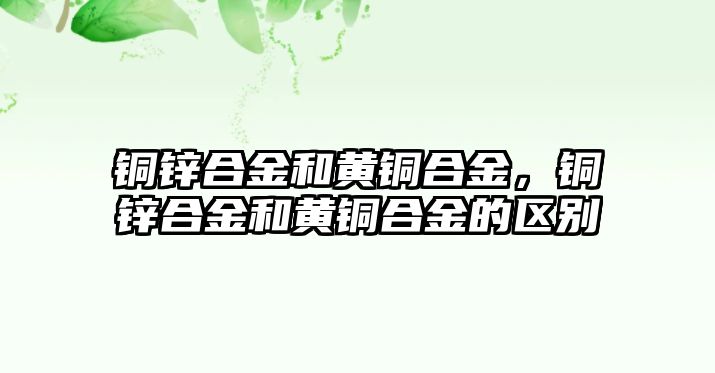 銅鋅合金和黃銅合金，銅鋅合金和黃銅合金的區(qū)別