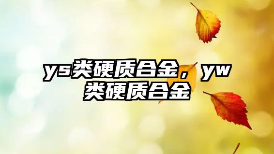 ys類硬質合金，yw類硬質合金