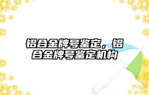 鋁合金牌號鑒定，鋁合金牌號鑒定機構