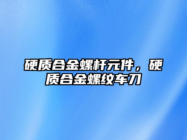 硬質合金螺桿元件，硬質合金螺紋車刀