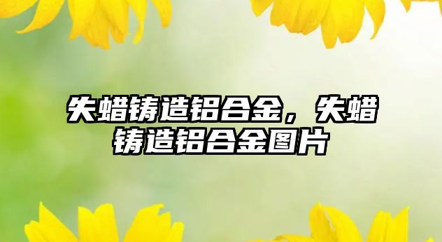 失蠟鑄造鋁合金，失蠟鑄造鋁合金圖片