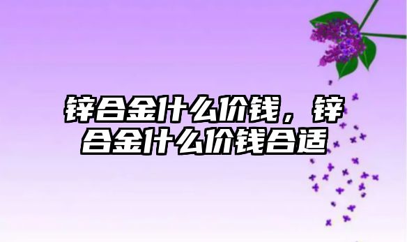 鋅合金什么價錢，鋅合金什么價錢合適