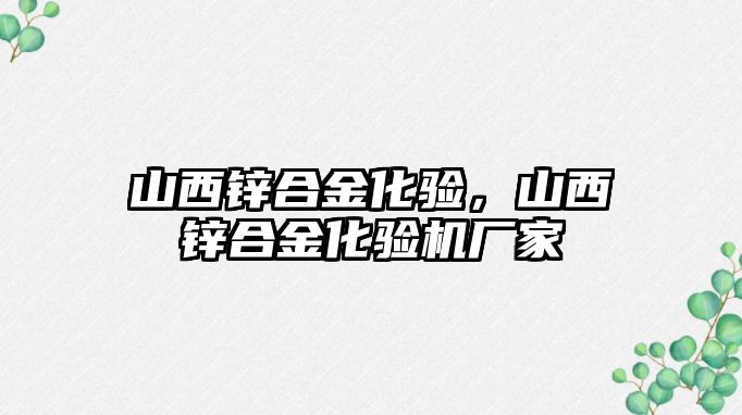 山西鋅合金化驗，山西鋅合金化驗機廠家