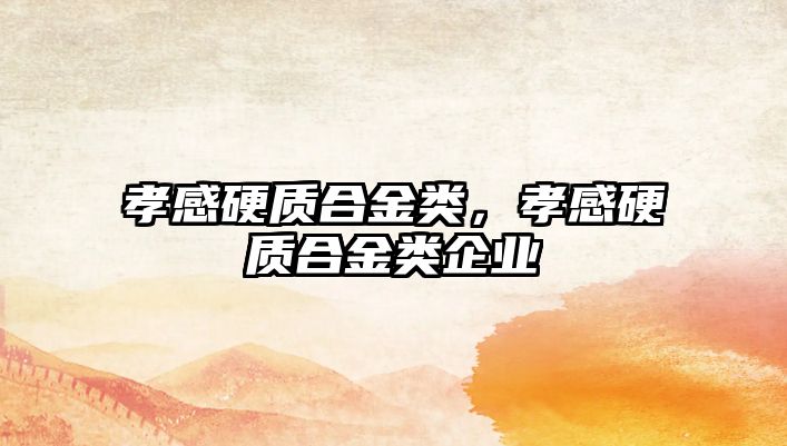 孝感硬質(zhì)合金類，孝感硬質(zhì)合金類企業(yè)