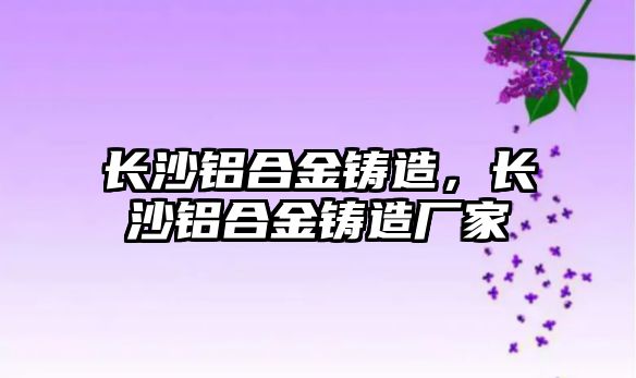 長沙鋁合金鑄造，長沙鋁合金鑄造廠家