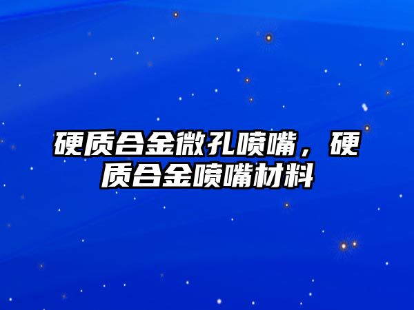 硬質合金微孔噴嘴，硬質合金噴嘴材料