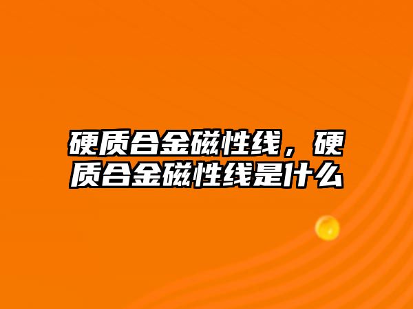 硬質(zhì)合金磁性線，硬質(zhì)合金磁性線是什么