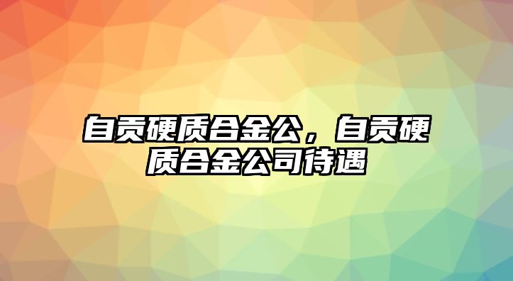 自貢硬質合金公，自貢硬質合金公司待遇