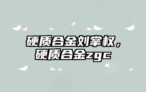 硬質合金劉掌權，硬質合金zgc