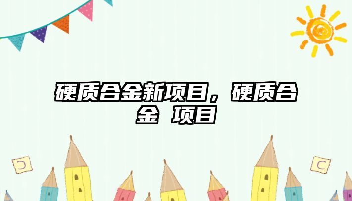 硬質合金新項目，硬質合金 項目