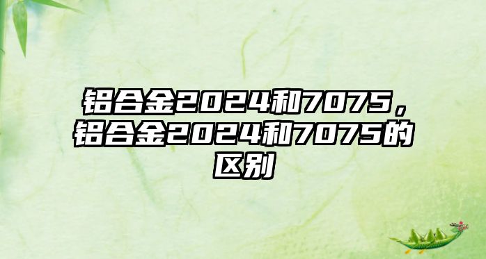 鋁合金2024和7075，鋁合金2024和7075的區(qū)別