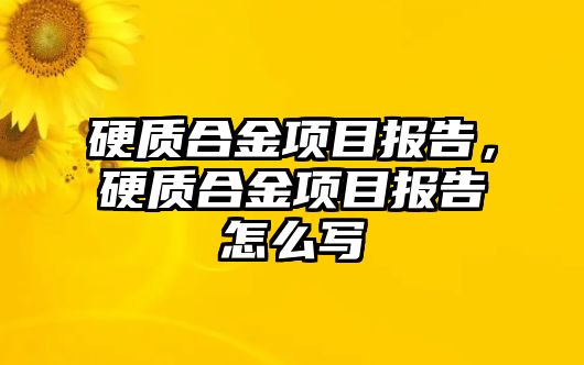 硬質(zhì)合金項目報告，硬質(zhì)合金項目報告怎么寫