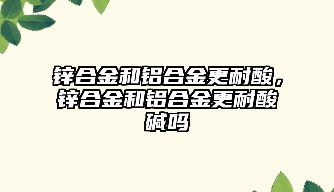 鋅合金和鋁合金更耐酸，鋅合金和鋁合金更耐酸堿嗎